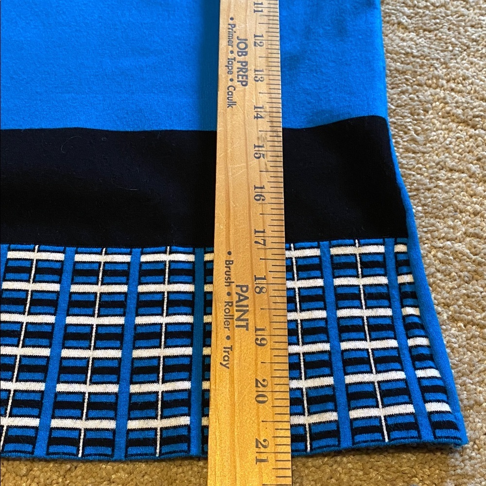 Per Se 2 Piece Matching Set Pull On Skirt & Tank Top Stretchy Blue Black Geo M - Picture 9 of 10